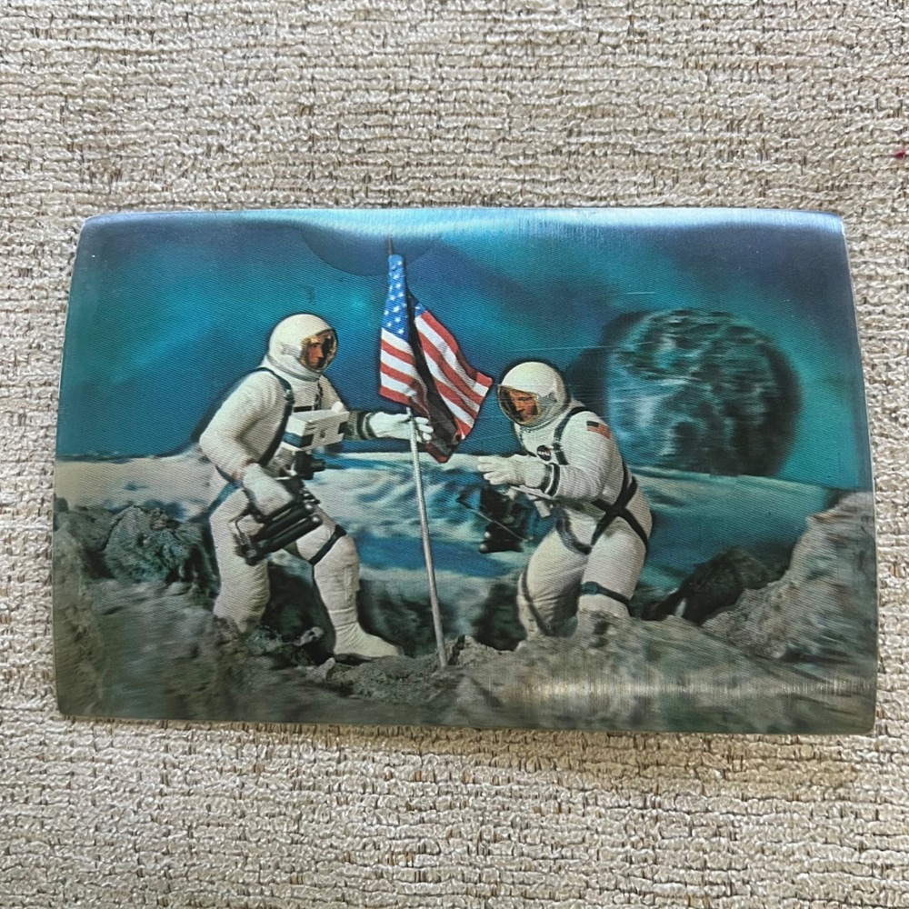 Vintage Vari-Vue Apollo 11 Moon Landing Lenticular 3D Postcard July 20 1969